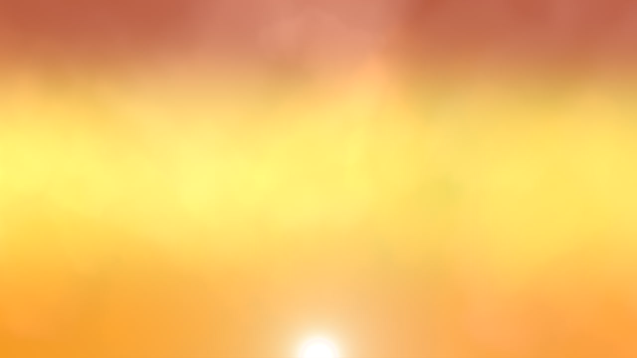 A breathtaking sunrise photo captures the radiant sun amidst fluffy clouds