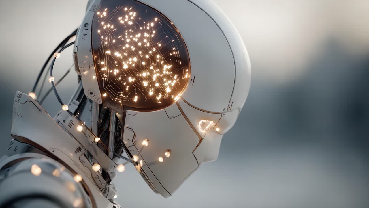 A Futuristic Robot With Illuminated Circuitry: Exploring the Beauty of Advanced Technology and Artificial Intelligence in Modern Robotics
