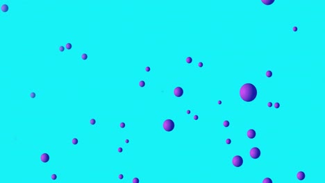 Animation-of-purple-spheres-moving-over-changing-colourful-background