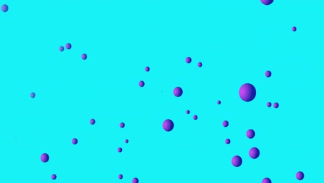 animación de esferas púrpuras que se mueven sobre un fondo de colores cambiantes