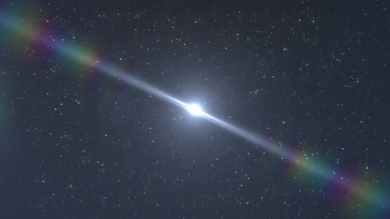 검은 바탕에 움직이는 빛의 반점과 별의 애니메이션