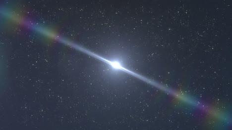 animación de puntos de luz en movimiento y estrellas sobre fondo negro