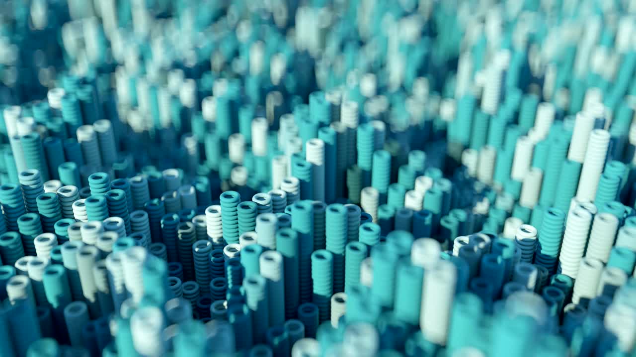 4k anillos abstractos dispuestos en tubos digitales.