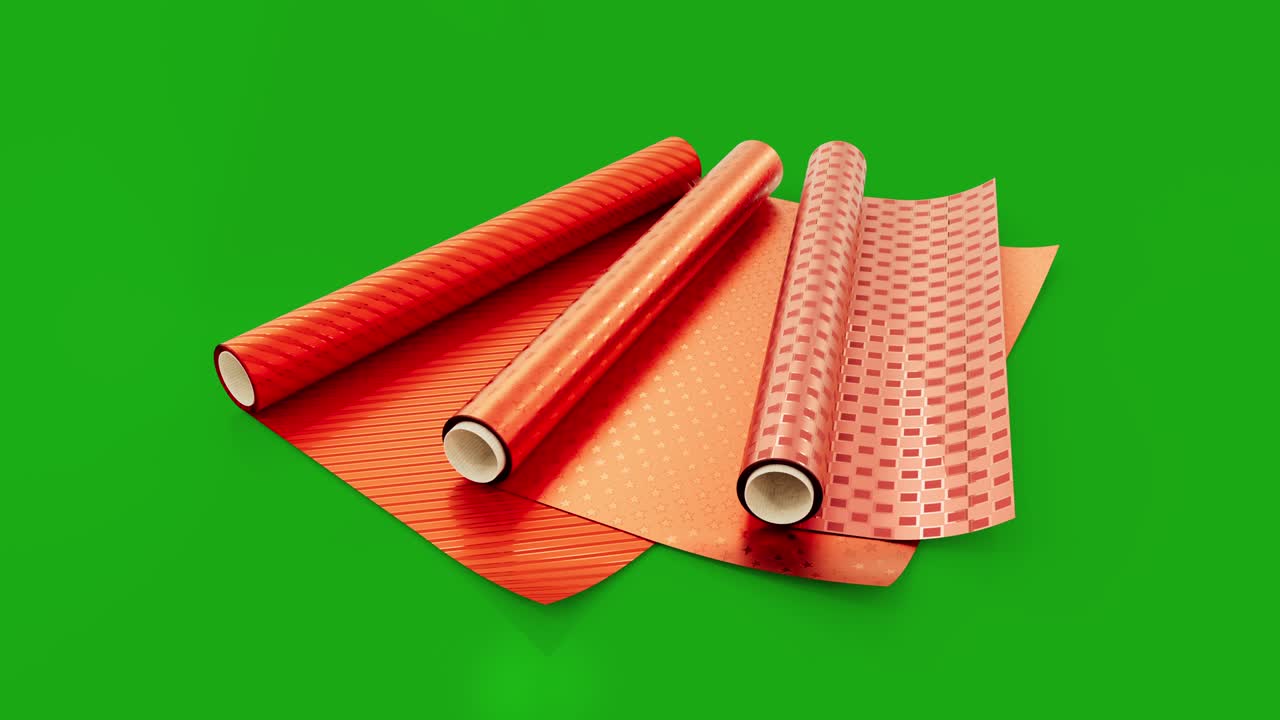 빨간 선물 장식은 크로마 키 스크린에서 회전, 고립 - 루프 비디오