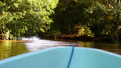 pov footage of a boat ride on the rio frio in northern costa rica