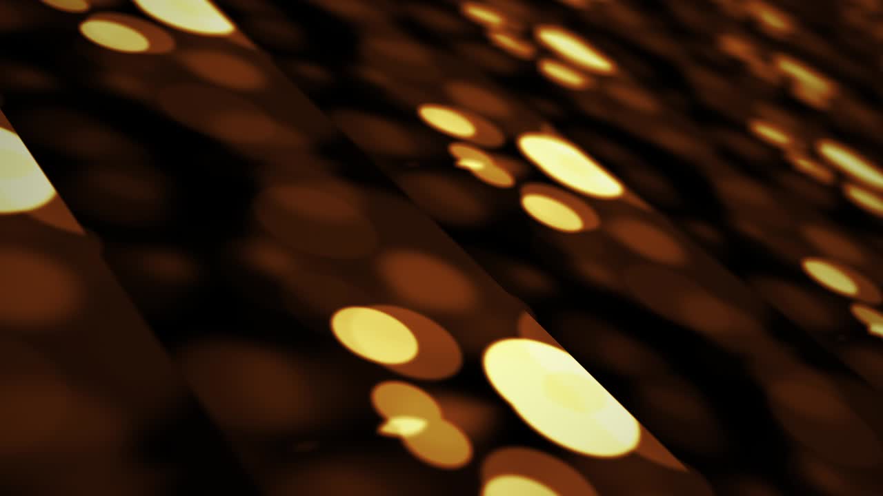 Golden bokeh mosaic background animation. Seamless loop pattern motion. 4K 3D rendering color futuristic computer generated for modern information science and technology backdrop or wallpaper.