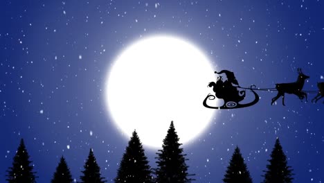 Santa-Claus-in-sleigh-pulled-by-reindeers