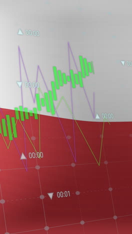 animación del procesamiento de datos sobre la bandera de chile