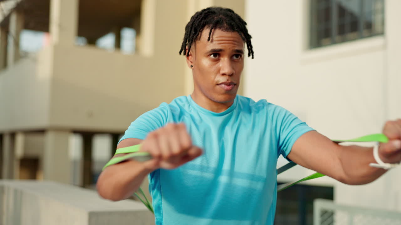 Black man, fitness and exercise outdoor