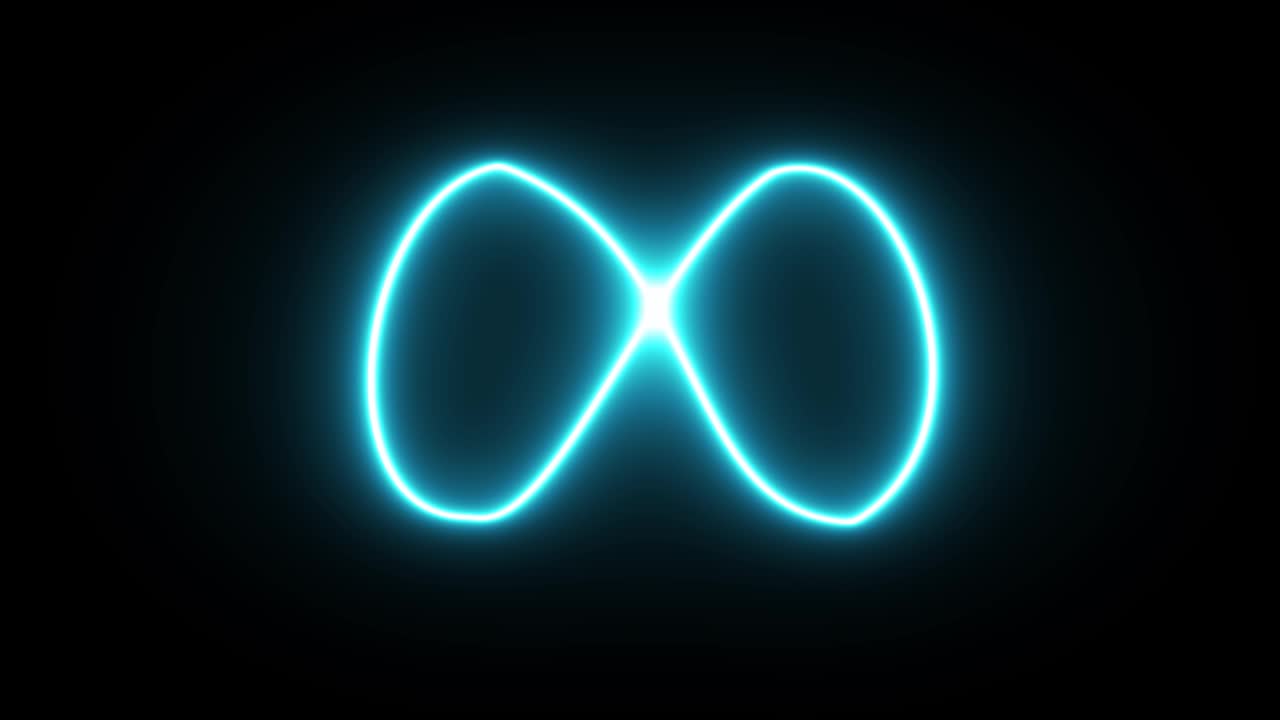 Meta Logo loop animation of the metaverse icon on a black background, blend mode, 4K, 3d render from abstract particles.