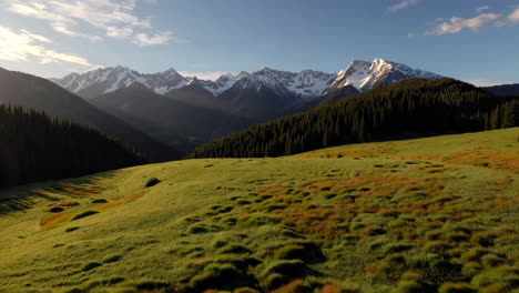 mountain meadow at sunrise/sunset