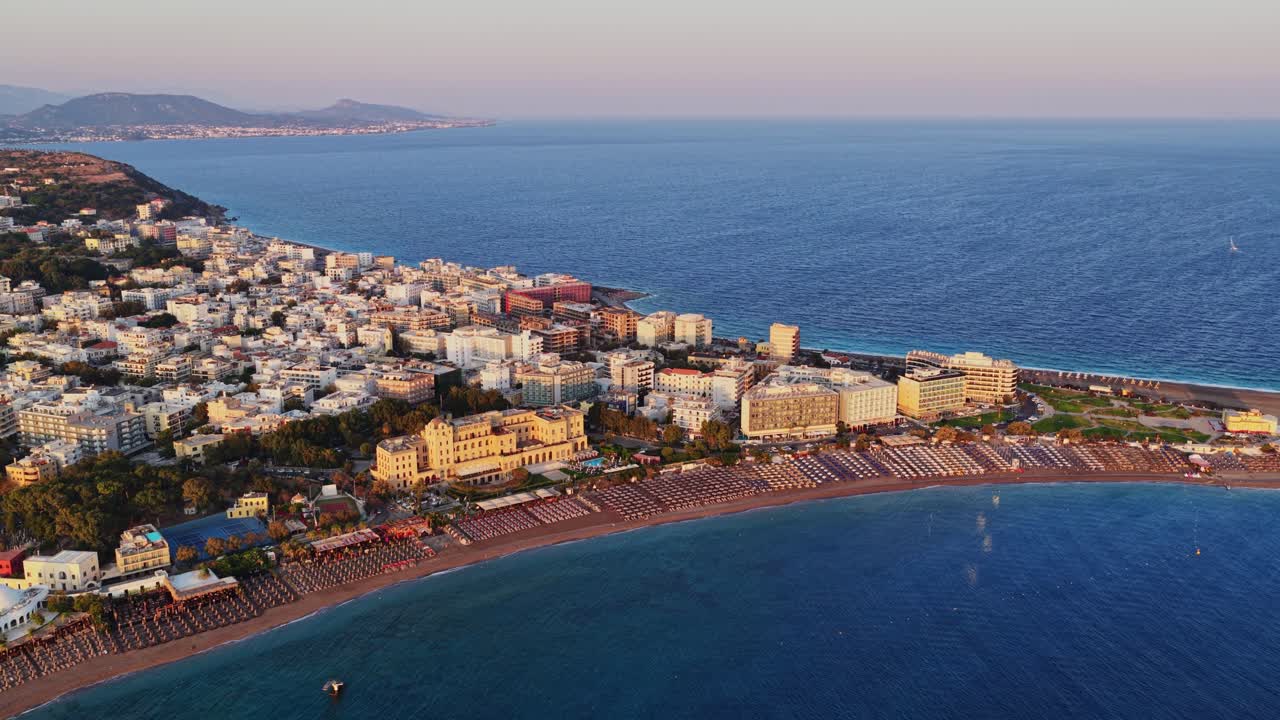 Aerial view of Rhodes city, Greece