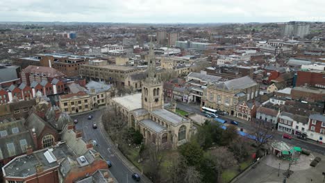 St-Paul's-Church,-Bedford-,-Bedfordshire-UK-Drone,-Aerial