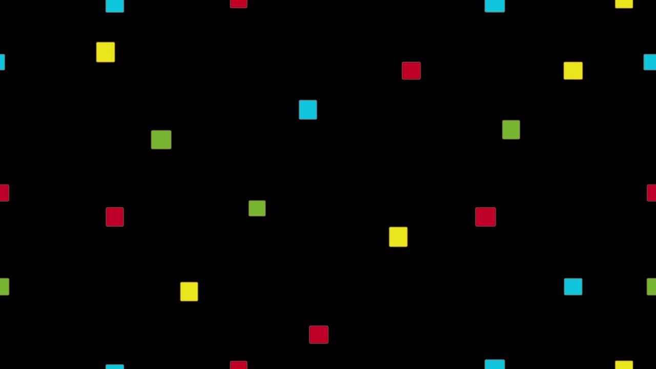 黒い背景のシンプルな手書きのコンフェッティアニメーション