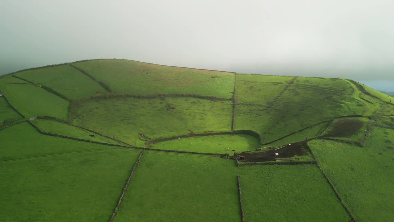 Aerial view from drone of Terceira Island - Pico Dona Joana