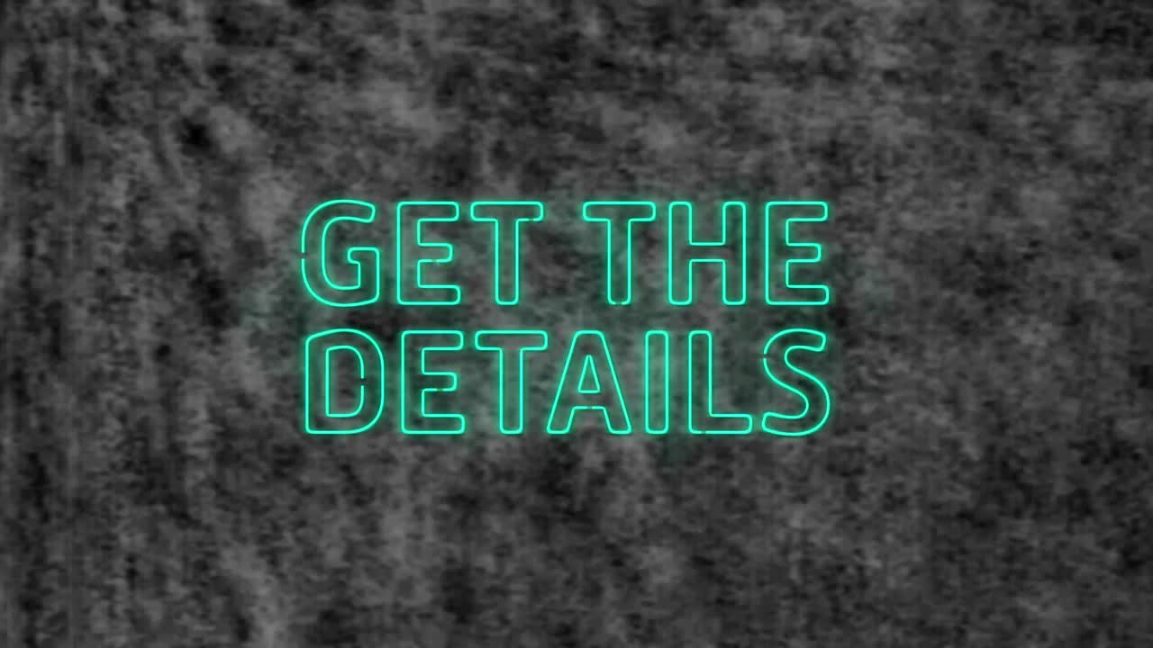 파란 네온 텍스트의 애니메이션, 회색 텍스처 배경에 세부 사항을 얻을