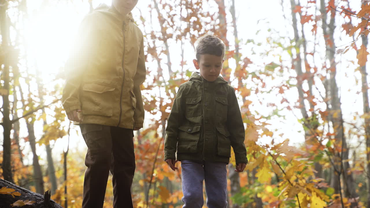 Kids walking in the nature