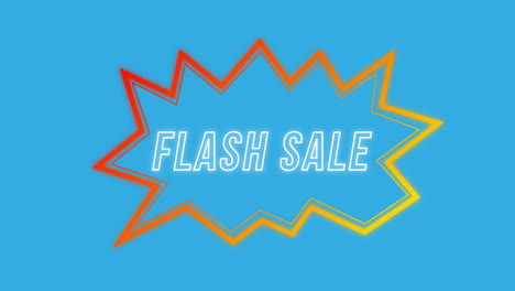 flash sale graphic in a speech bubble on blue background
