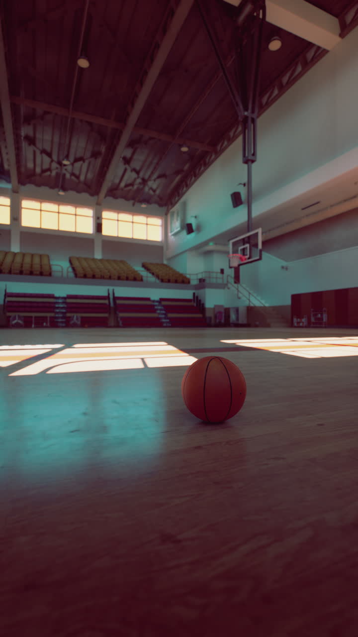 una cancha de baloncesto vacía.