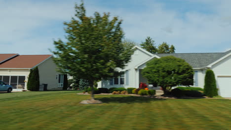 ride along typical american suburbs view from car window