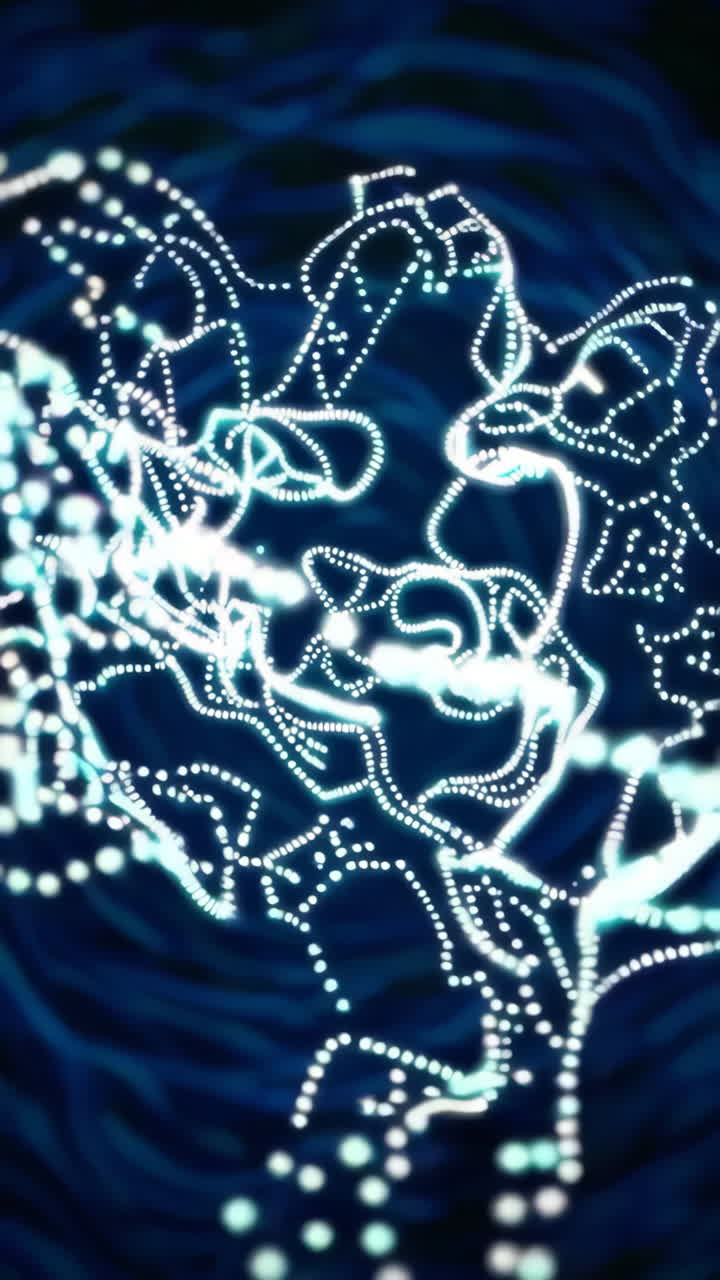 Abstract Glowing Digital Network Patterns