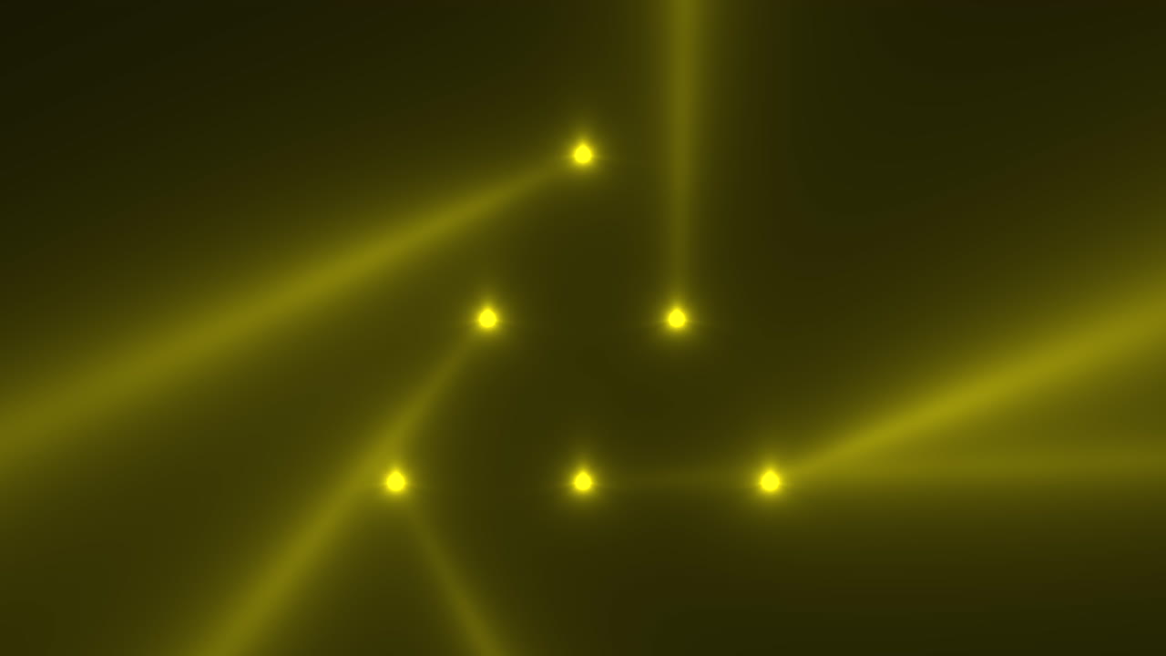3단계의 어두운 배경에 애니메이션 모션 노란색 빛나는 스포트라이트 빔