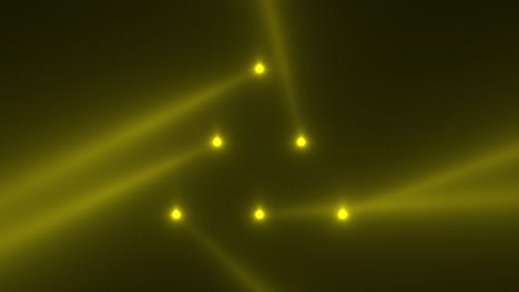 animation motion yellow glowing spotlight beams on dark background in stage 3