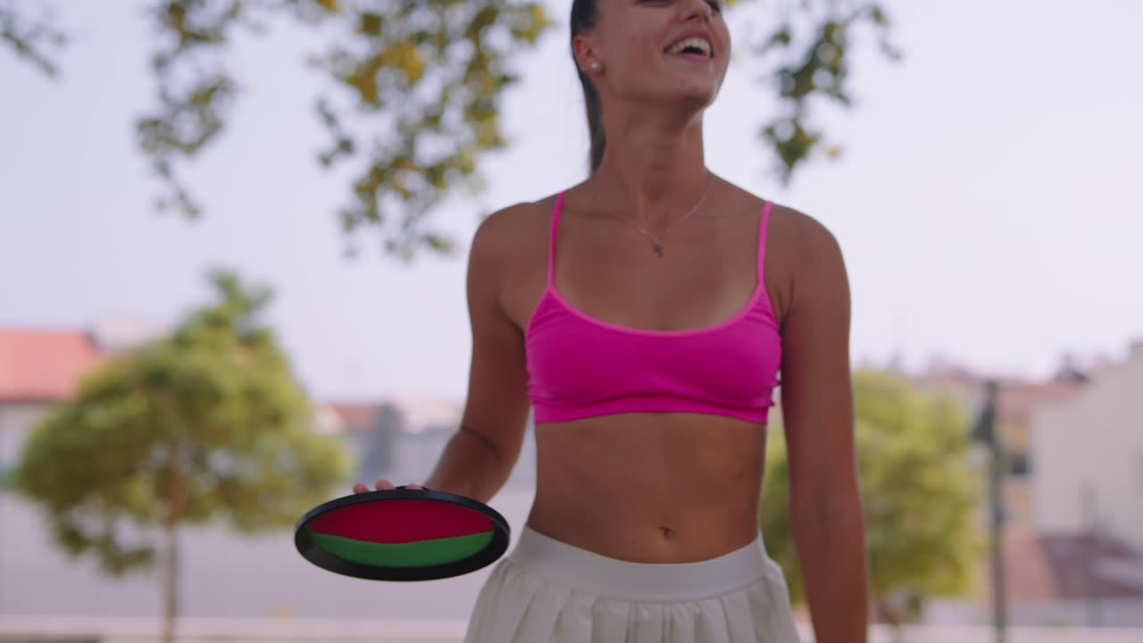 A woman exercising outdoors