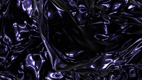 shimmering black and purple liquid cascades down wall, intriguingly mysterious