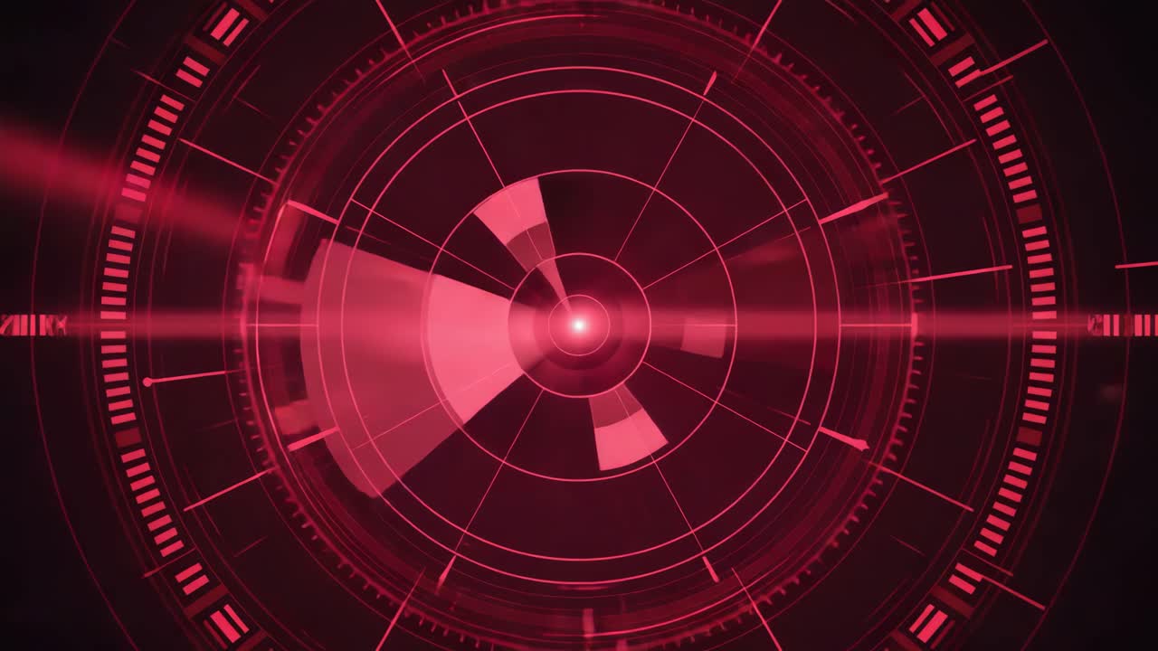 Abstract Futuristic Red Radar Scanner