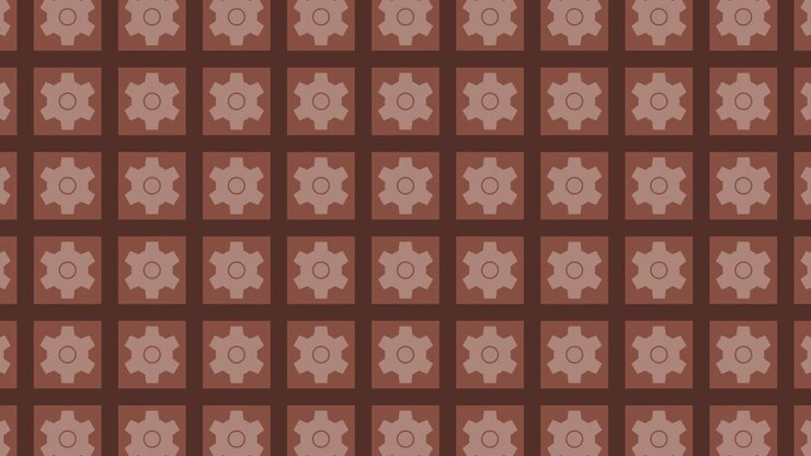 Brown Geometric Pattern with Gears