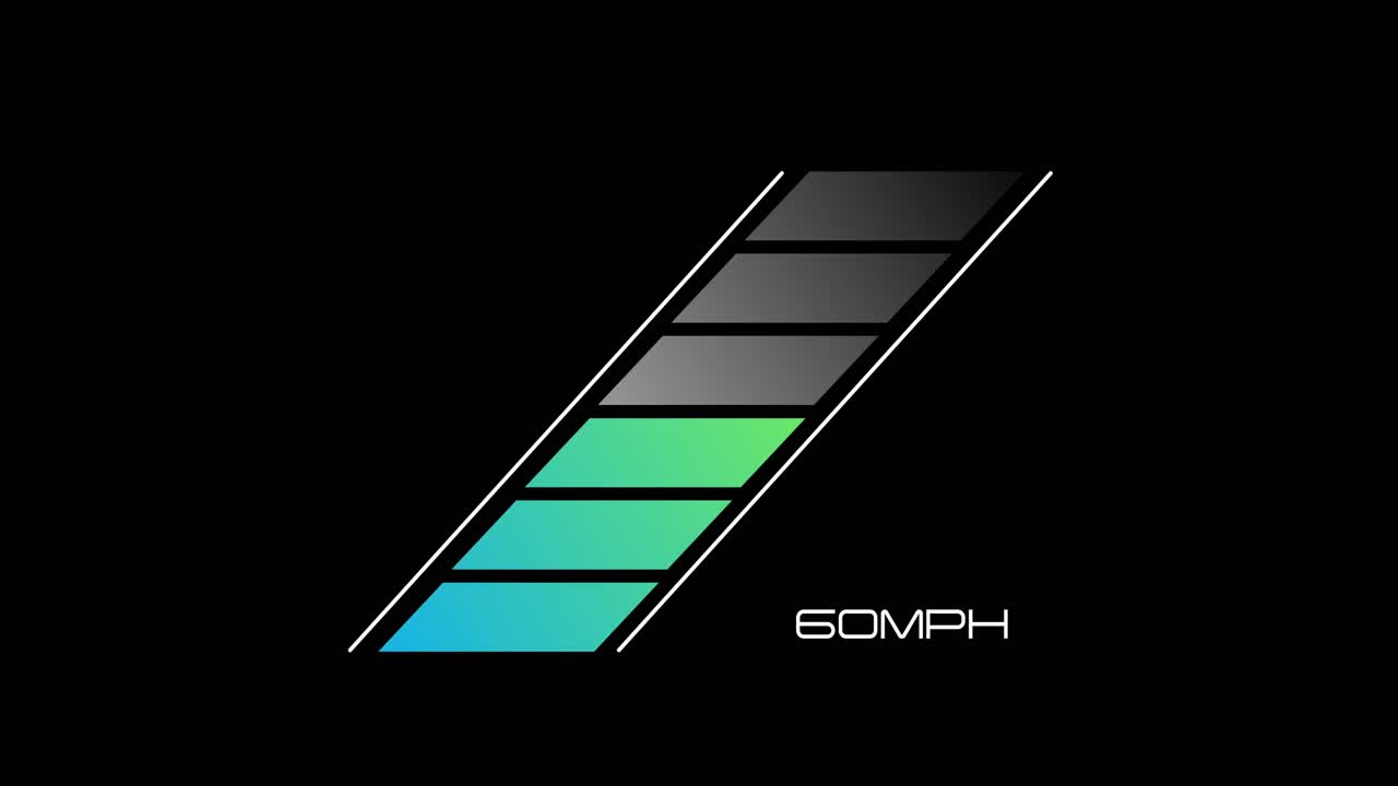 animación del velocímetro del coche sobre un fondo negro