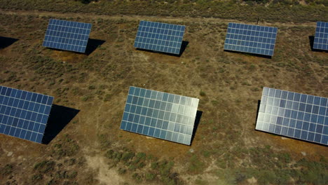 Aerial-view-of-Solar-Panels-Farm-in-a-Desert-place