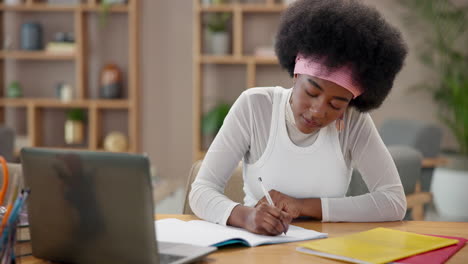 woman studying at home