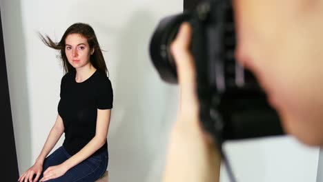 female model posing for a photo shoot