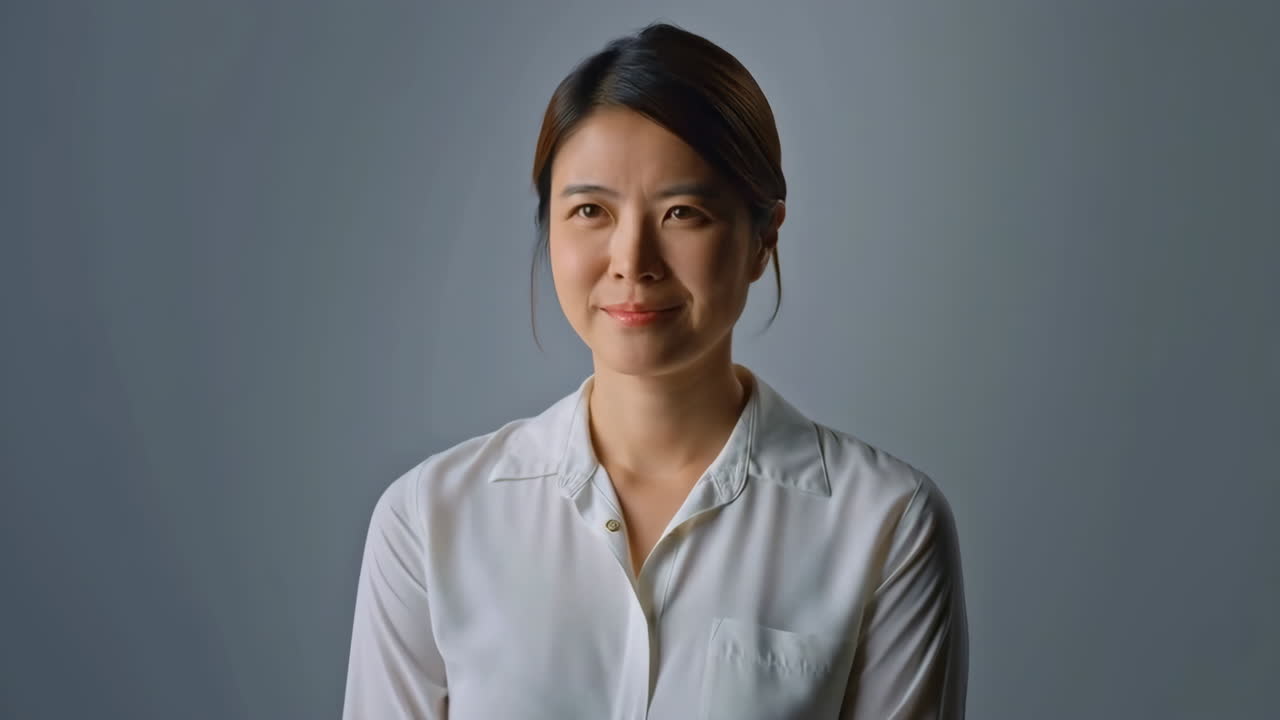 Portrait of a Pensive Asian Woman