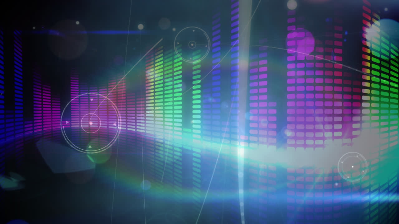 어두운 배경에 반 ⁇ 이는 불빛을 통해 연결 네트워크의 애니메이션