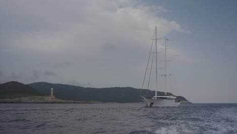 A-beautiful-shot-taken-from-a-ship-on-a-yacht-cruising-the-beautiful-sea-with-waves