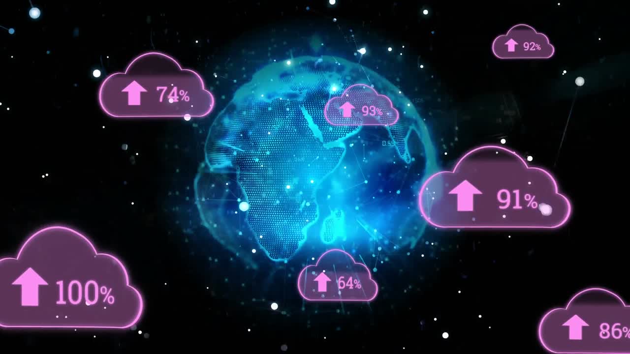 sube nubes de progreso y globo
