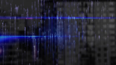 animation of digital data streams and blue light patterns in futuristic technology