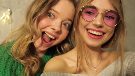 two friends having fun