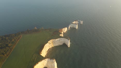 stunning aerial view of durlston head, isle of purbeck, uk