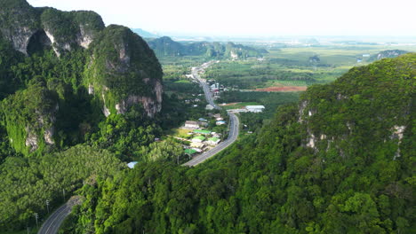 drone aerial view of an amazing landscape in krabi, thailand, southeast asia