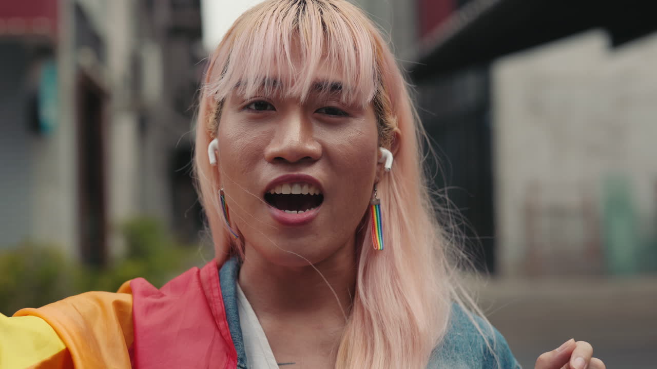 Portrait of a Confident LGBTQ+ Person at a Pride Parade