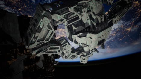 la nave espacial alienígena armada se acerca a la tierra