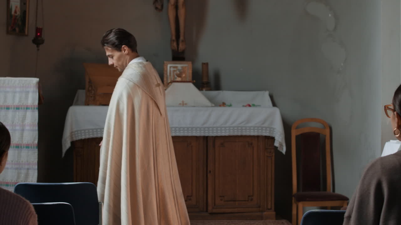 A priest in a church
