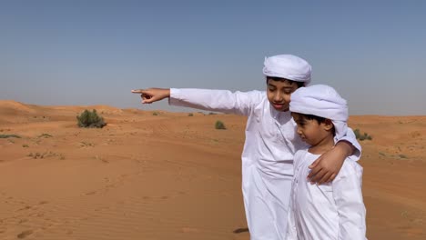 two arabic children close up