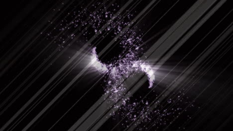 digital animation of shooting stars moving and bursting against black background