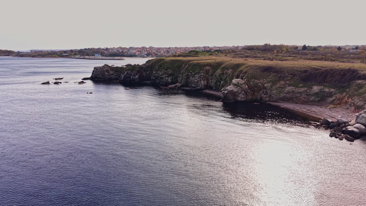 Stunning aerial view of coastal cliffs in Bulgaria captured by drone