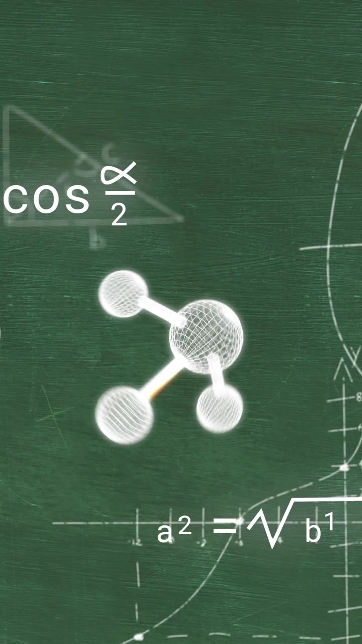 Animazione di icone su equazioni matematiche su sfondo verde